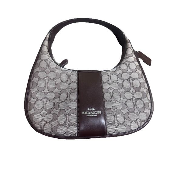 Coach CV001 Carmen Shoulder Bag In Signature Jacquard Smooth Leather NWOT - Picture 1 of 7